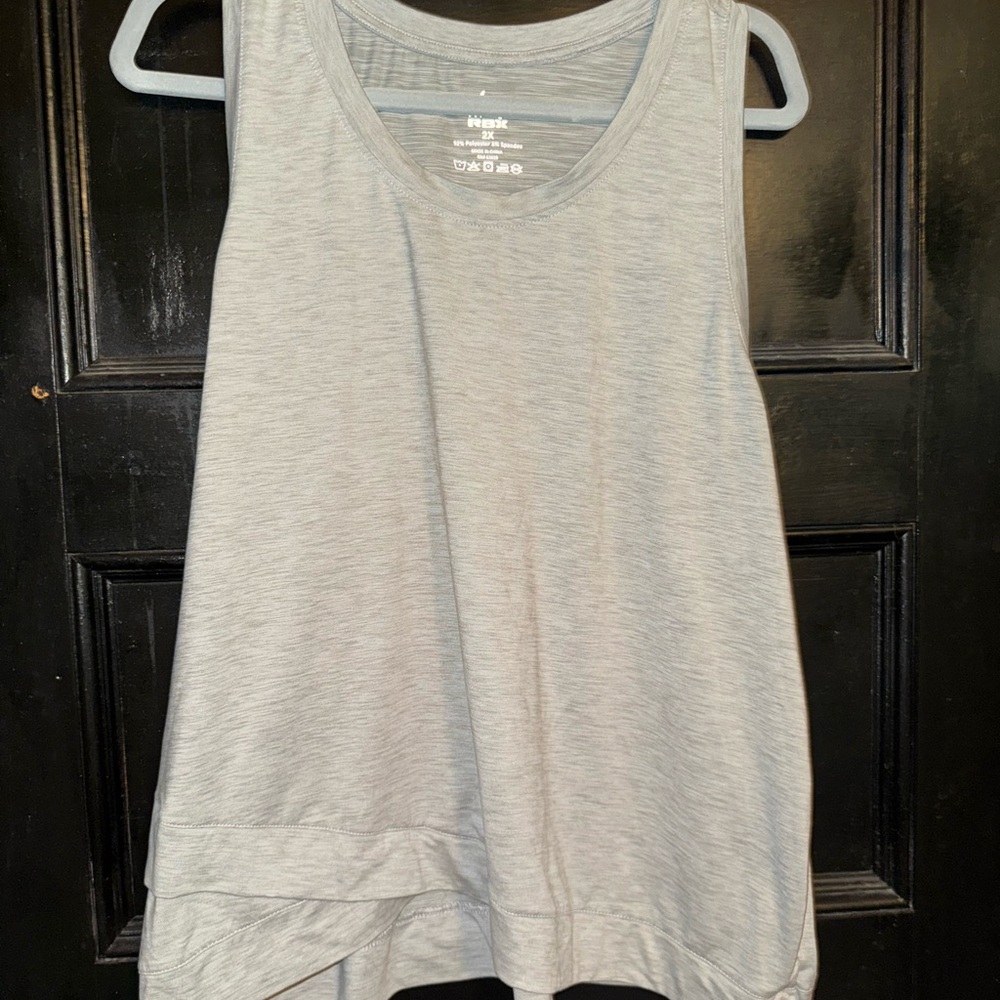 RBX Gray Asymmetrical Sleeveless Tank Top